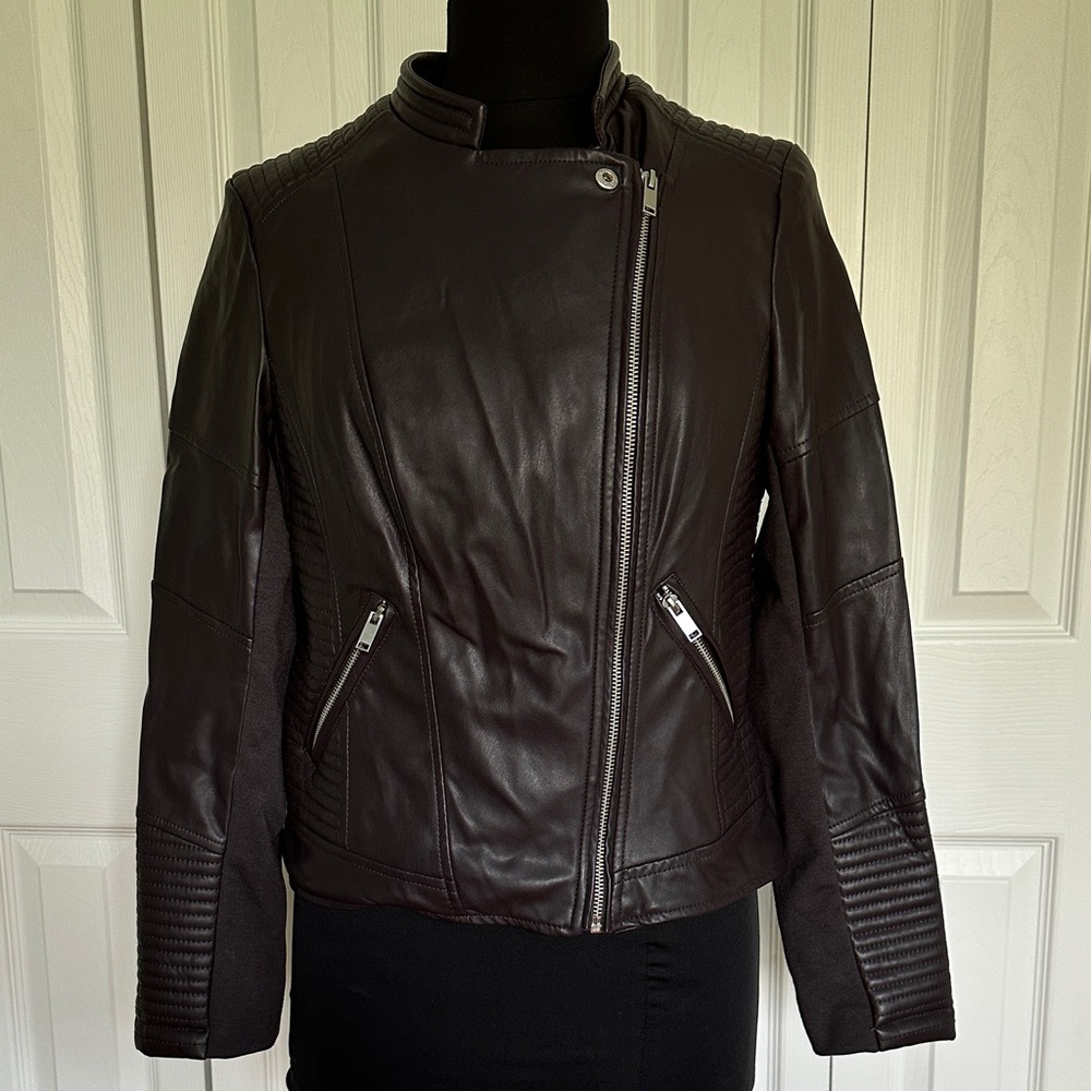 Women's Brown Faux Leather Jacket